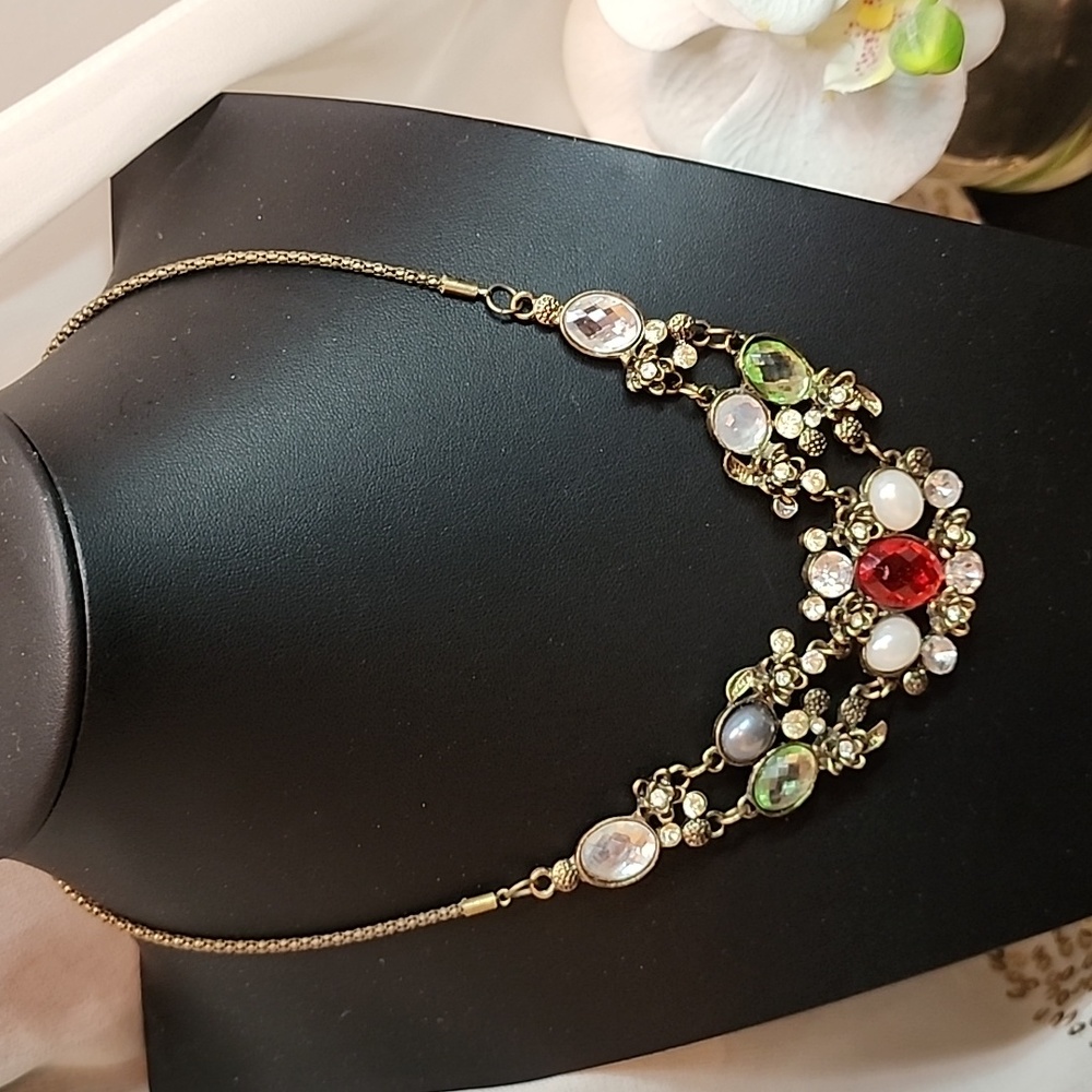 Multicolored statement necklace - Picture 1 of 5